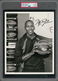 1986 Michael Jordan Signed Type I Wilson Sporting Goods 8x10 Photo with Vintage Signature from Photo Event in 1986 (PSA/DNA)